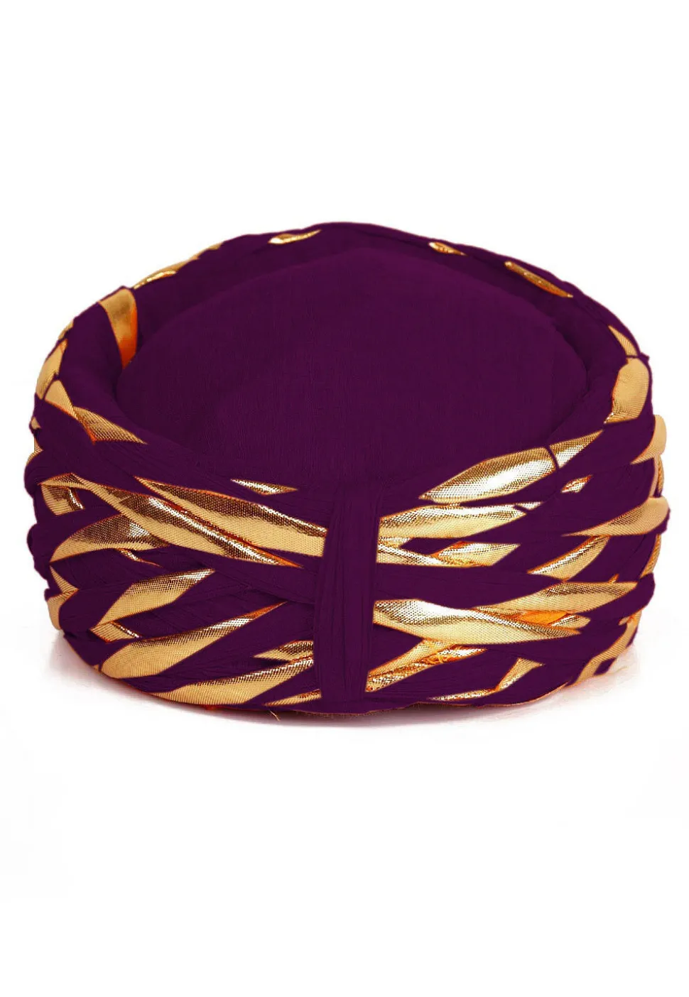 Embellished Cotton Turban in Purple