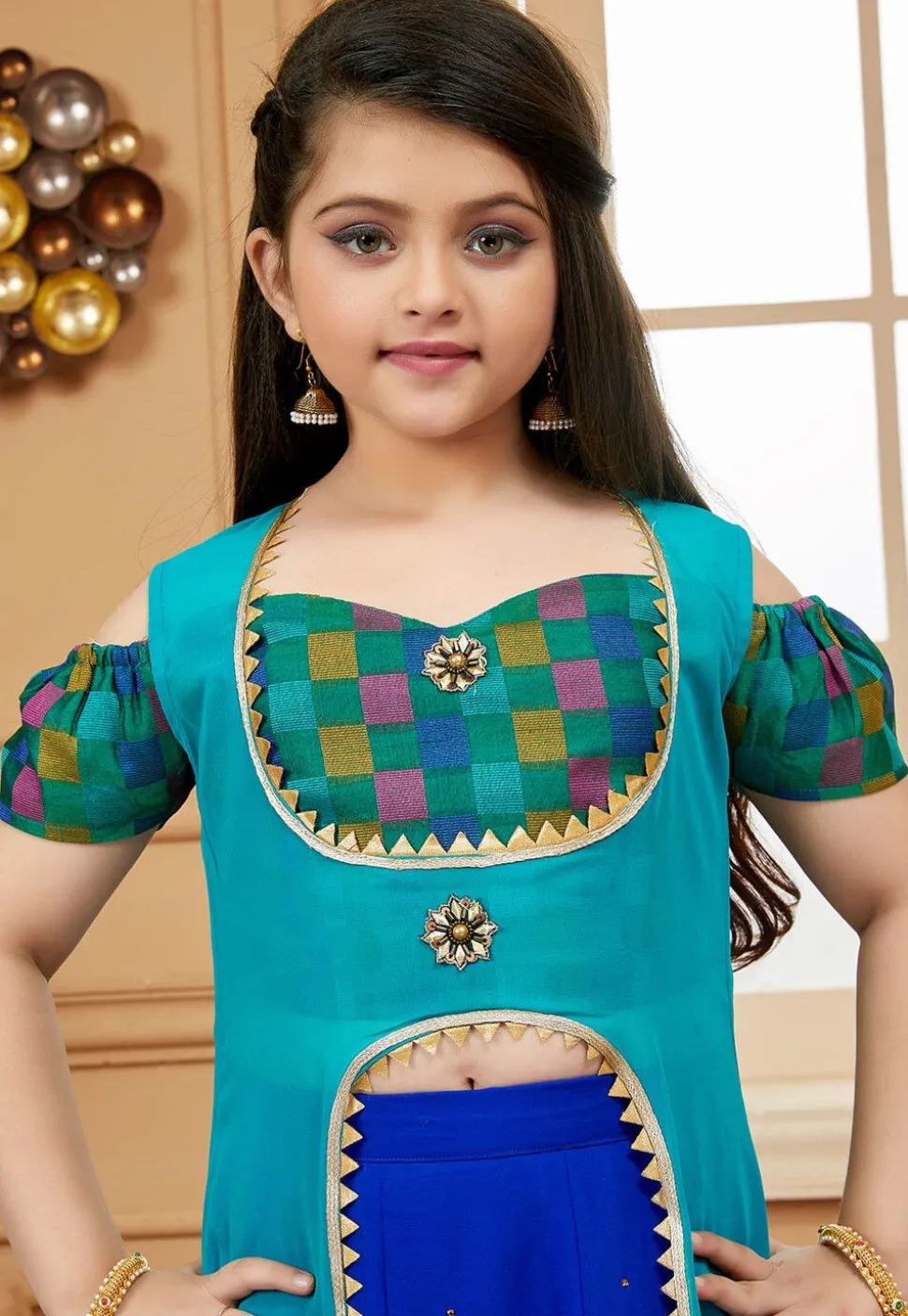 Embellished Georgette Lehenga in Royal Blue