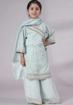 Embellished Georgette Pakistani Suit in Sky Blue