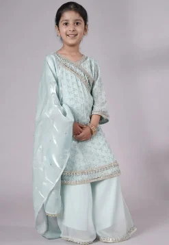 Embellished Georgette Pakistani Suit in Sky Blue