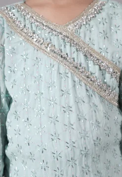 Embellished Georgette Pakistani Suit in Sky Blue