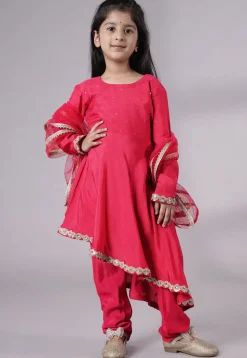 Embellished Shantoon Punjabi Suit in Pink