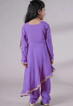 Embellished Shantoon Punjabi Suit in Light Purple