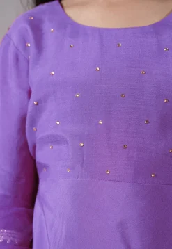 Embellished Shantoon Punjabi Suit in Light Purple