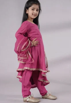 Embellished Shantoon Punjabi Suit in Pink