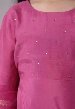 Embellished Shantoon Punjabi Suit in Pink