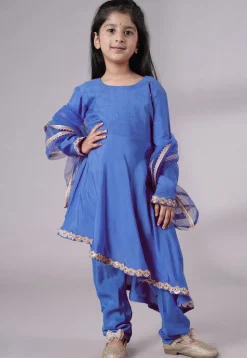 Embellished Shantoon Punjabi Suit in Light Blue