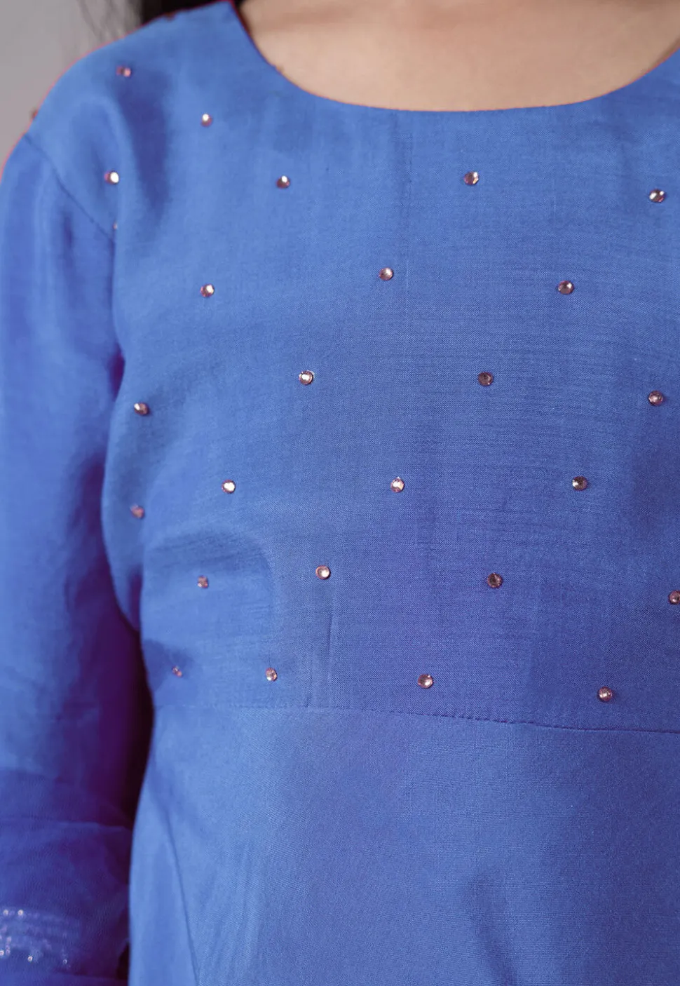 Embellished Shantoon Punjabi Suit in Light Blue