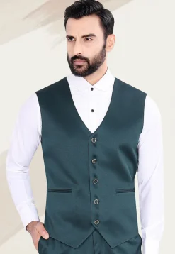 Embellished Terry Rayon Jacquard Blazer in Teal Blue