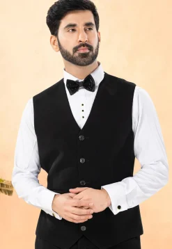 Embellished Terry Rayon Tuxedo in Black