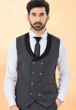 Embellished Terry Rayon Tuxedo in Grey