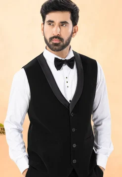 Embellished Terry Rayon Tuxedo in Black