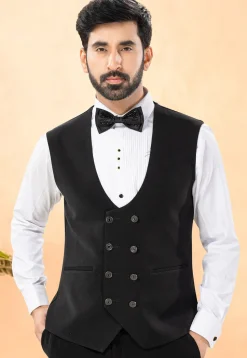 Embellished Terry Rayon Tuxedo in Black