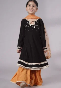 Embellished Velvet Pakistani Suit in Black