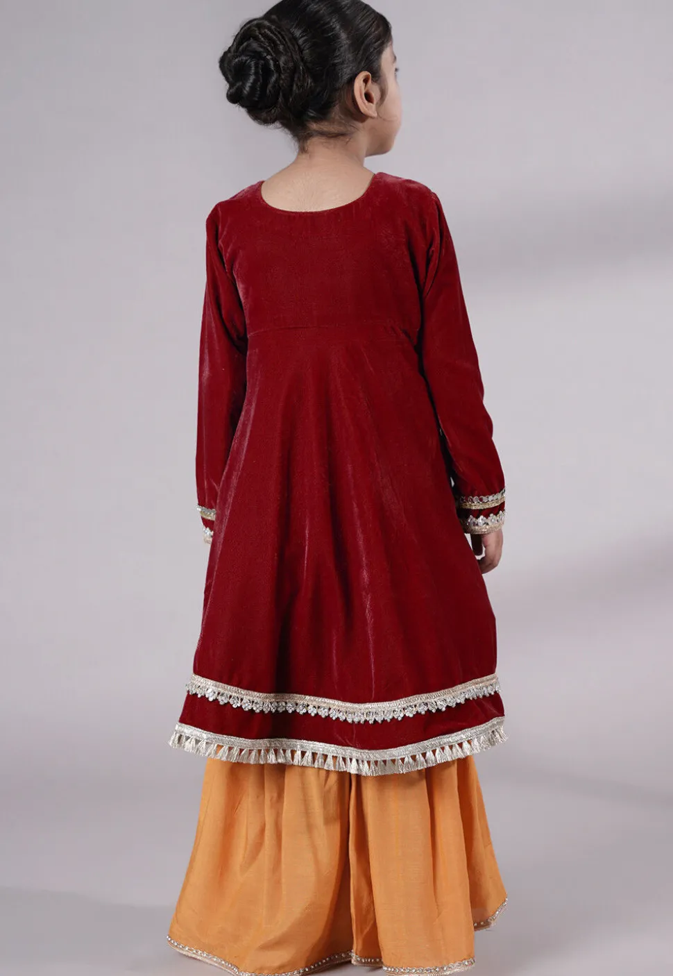 Embellished Velvet Pakistani Suit in Maroon
