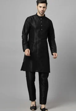 Embroidered Art Dupion Silk Jodhpuri Suit in Maroon and Black