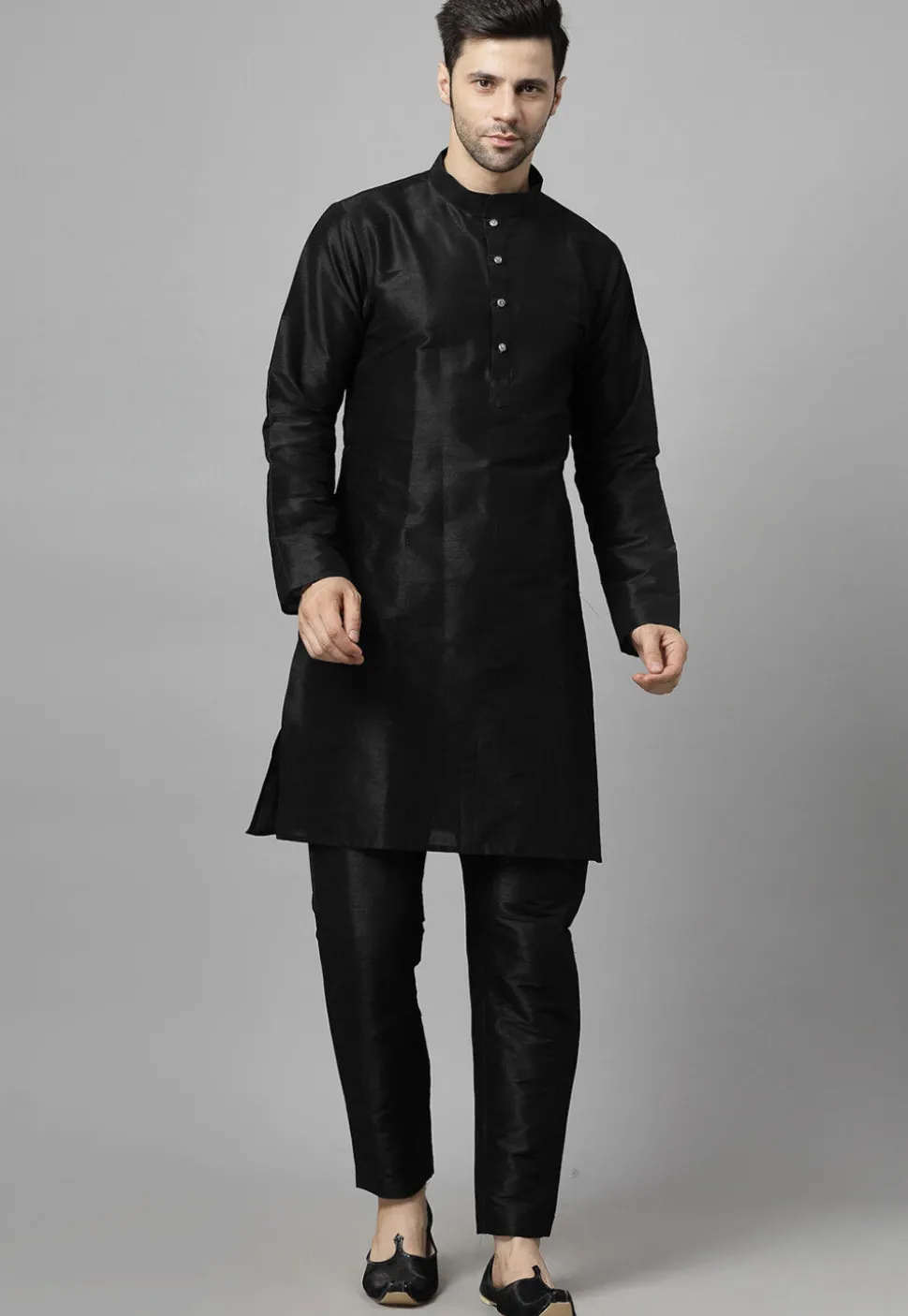 Embroidered Art Dupion Silk Jodhpuri Suit in Teal Green and Black