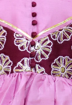 Embroidered Art Silk A Line Kurta Set in Light Purple