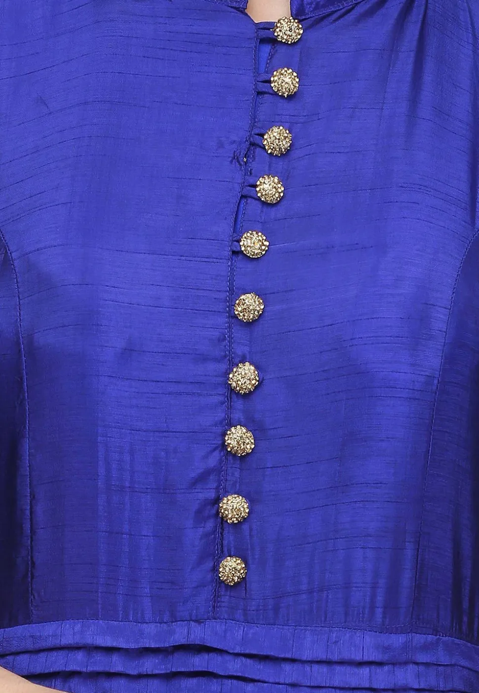 Embroidered Art Silk Abaya Style Suit in Royal Blue