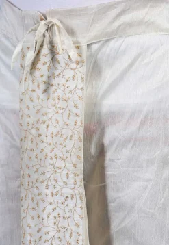 Embroidered Art Silk Dhoti Pant in Cream
