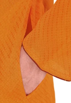 Embroidered Art Silk Jacquard Kurta in Mustard