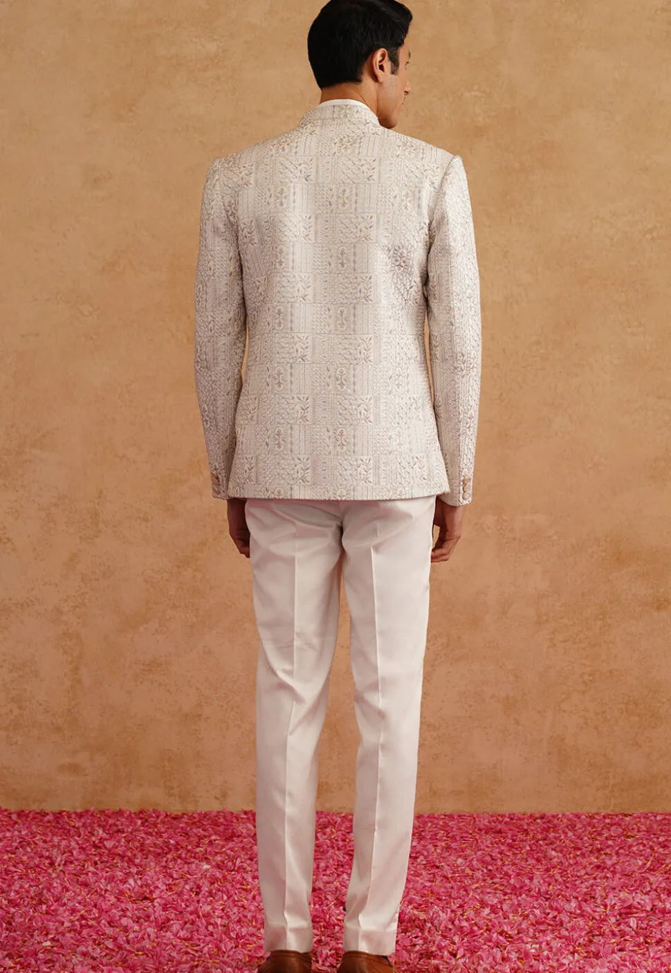 Embroidered Art Silk Jodhpuri Suit in White