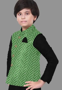 Embroidered Art Silk Kurta Set in Black