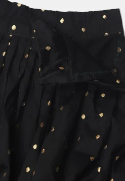 Embroidered Art Silk Lehenga in Black