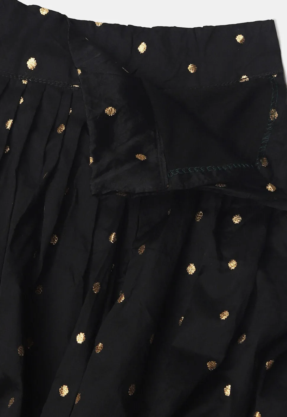 Embroidered Art Silk Lehenga in Black
