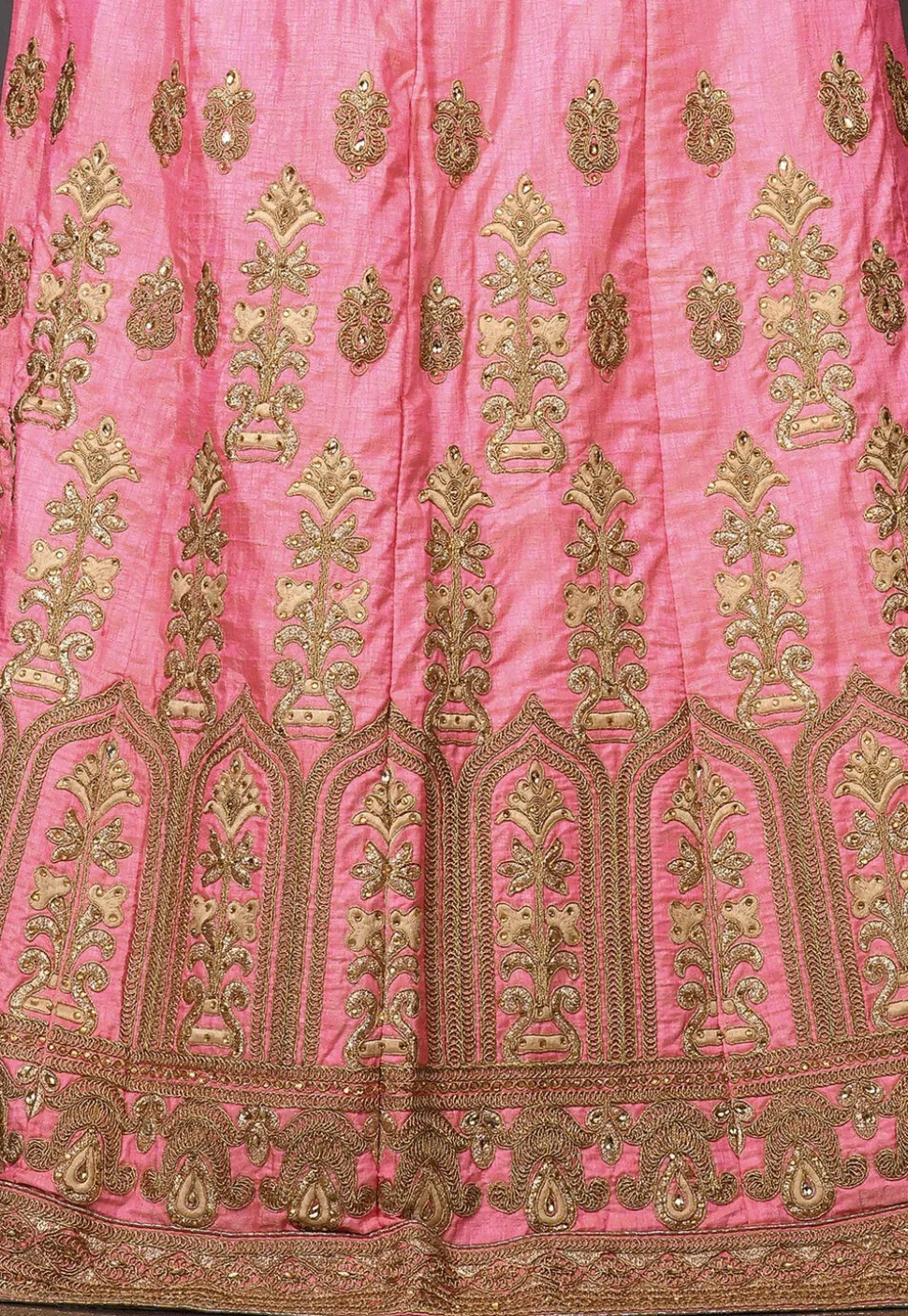 Embroidered Art Silk Lehenga in Pink