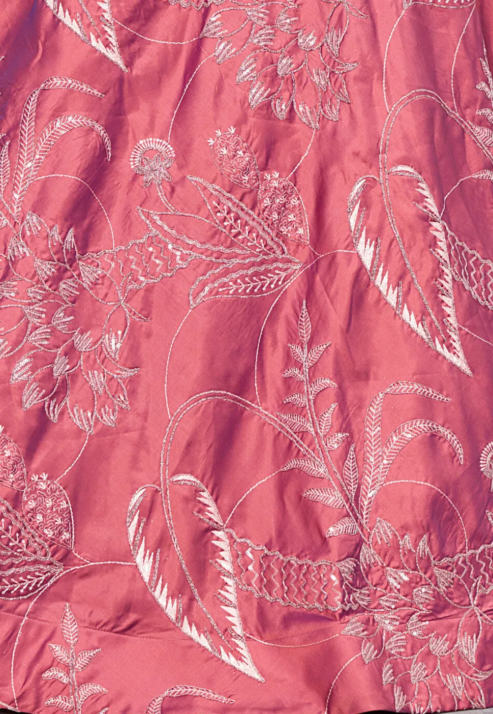 Embroidered Art Silk Lehenga in Peach
