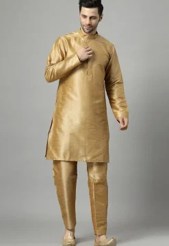 Embroidered Art Silk Sherwani in Royal Blue and Golden