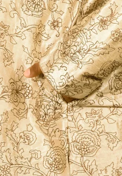 Embroidered Art Silk Sherwani Set in Light Beige