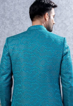 Embroidered Art Silk Sherwani in Beige