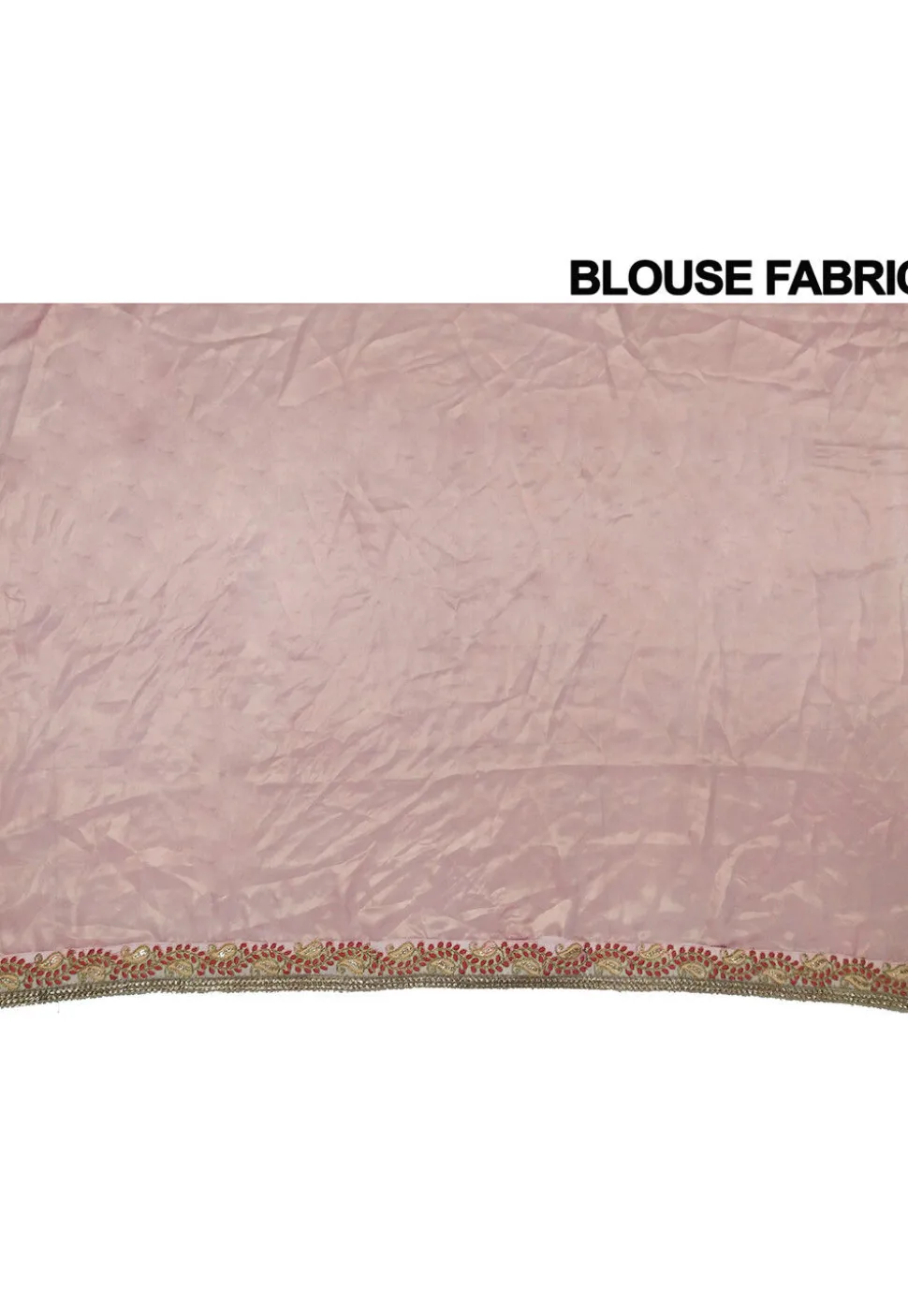 Embroidered Border Georgette Saree in Peach