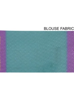 Embroidered Chiffon Saree in Turquoise