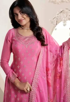 Embroidered Chinon Chiffon Pakistani Suit in Pink