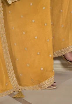 Embroidered Chinon Chiffon Pakistani Suit in Yellow