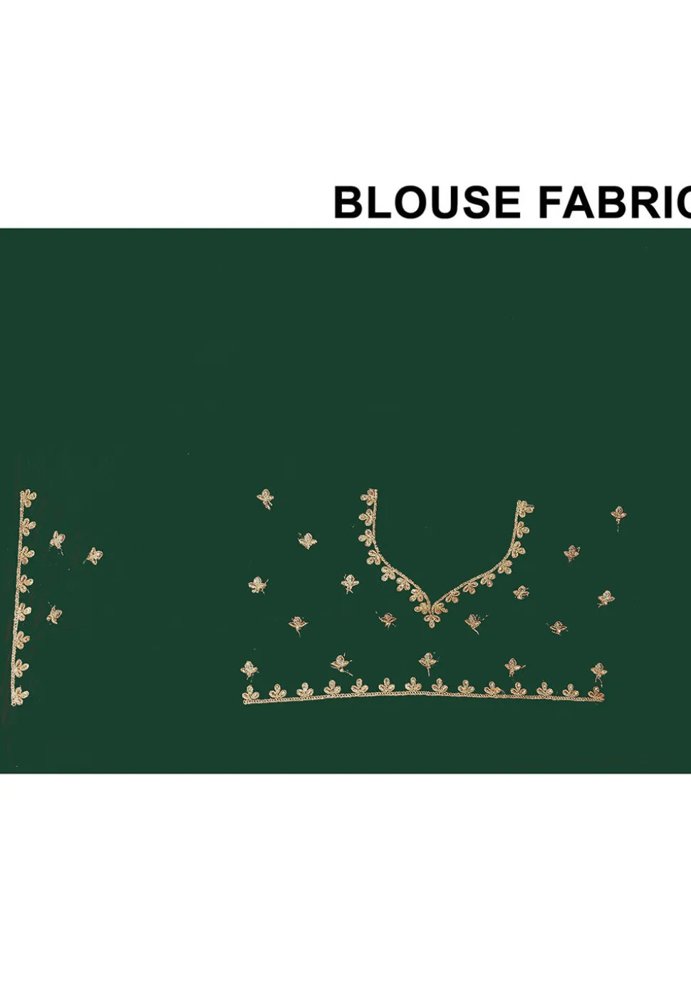 Embroidered Chinon Crepe Scalloped Saree in Dark Green