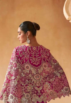 Embroidered Chinon Silk Lehenga in Pink