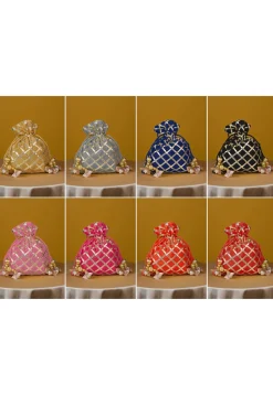 Embroidered Combo Art Silk Potli Bag in Multicolor