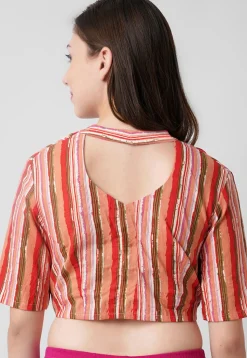 Embroidered Cotton Blouse in Multicolor