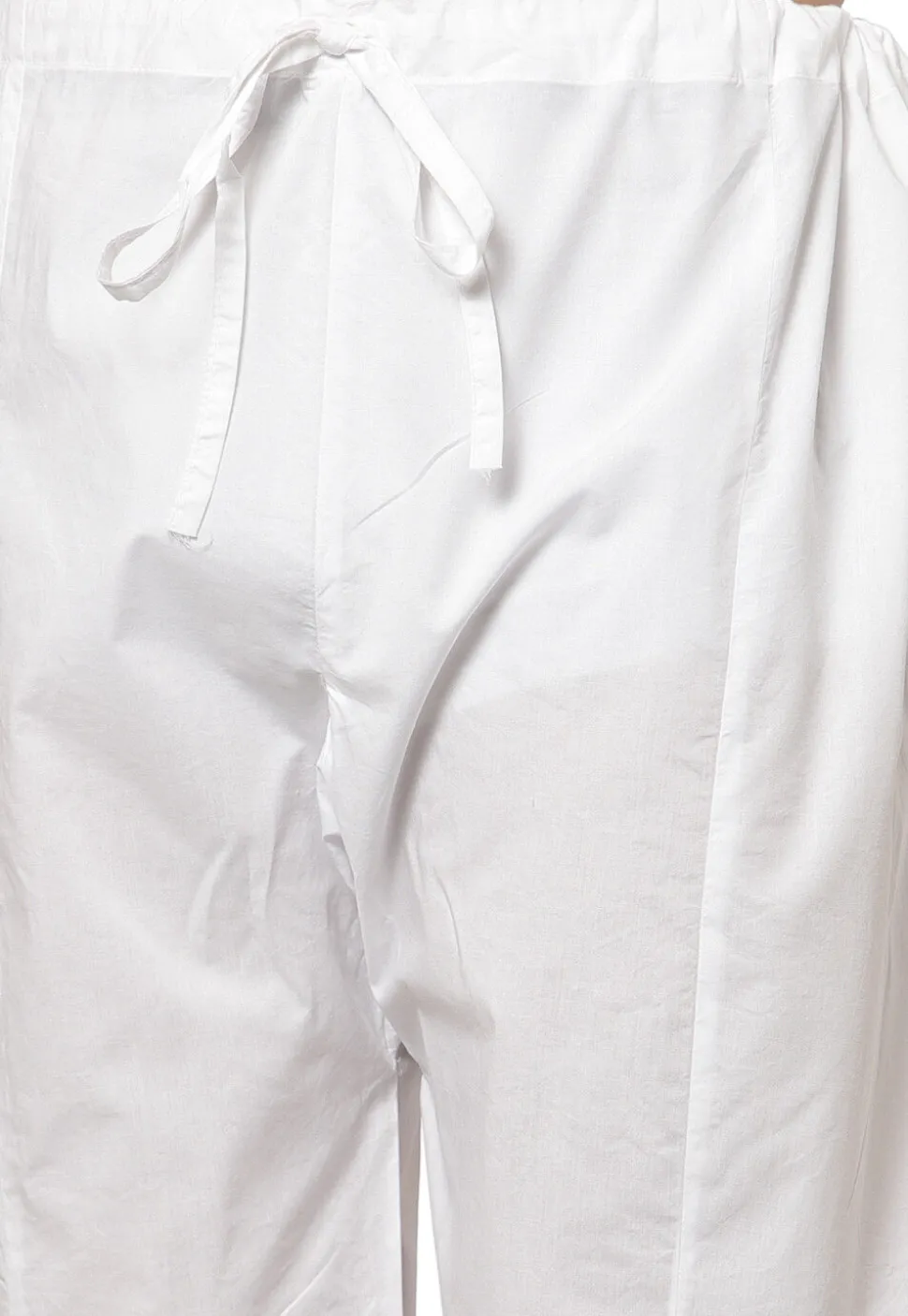 Embroidered Cotton Kurta Set in White