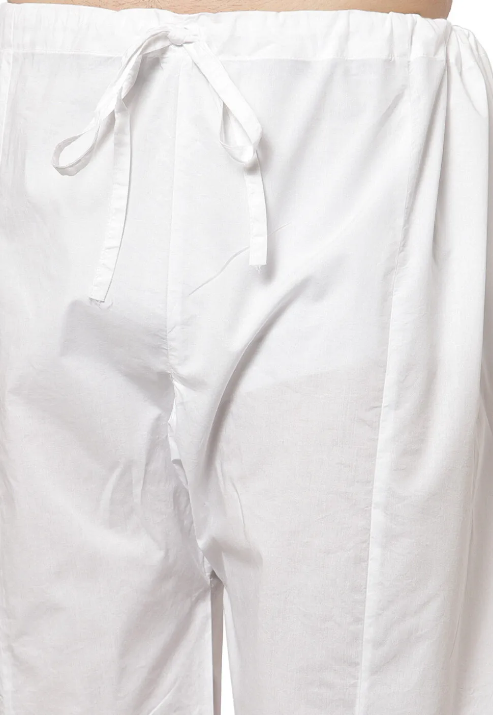 Embroidered Cotton Kurta Set in White