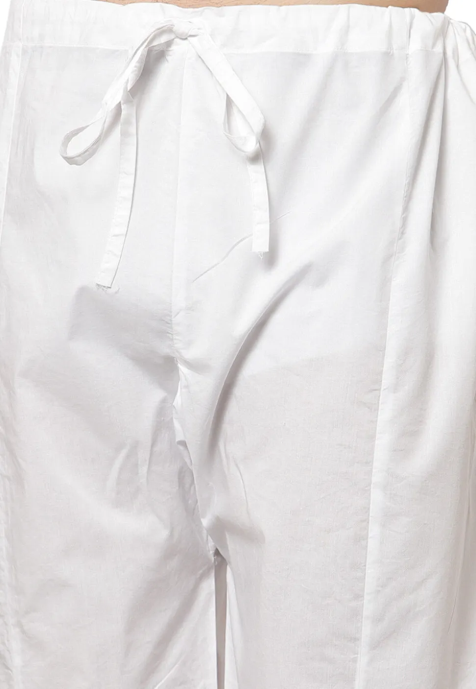 Embroidered Cotton Kurta Set in White