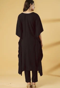 Embroidered Cotton Pakistani Suit in Black