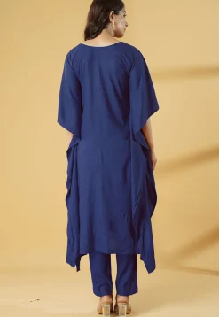 Embroidered Cotton Pakistani Suit in Blue