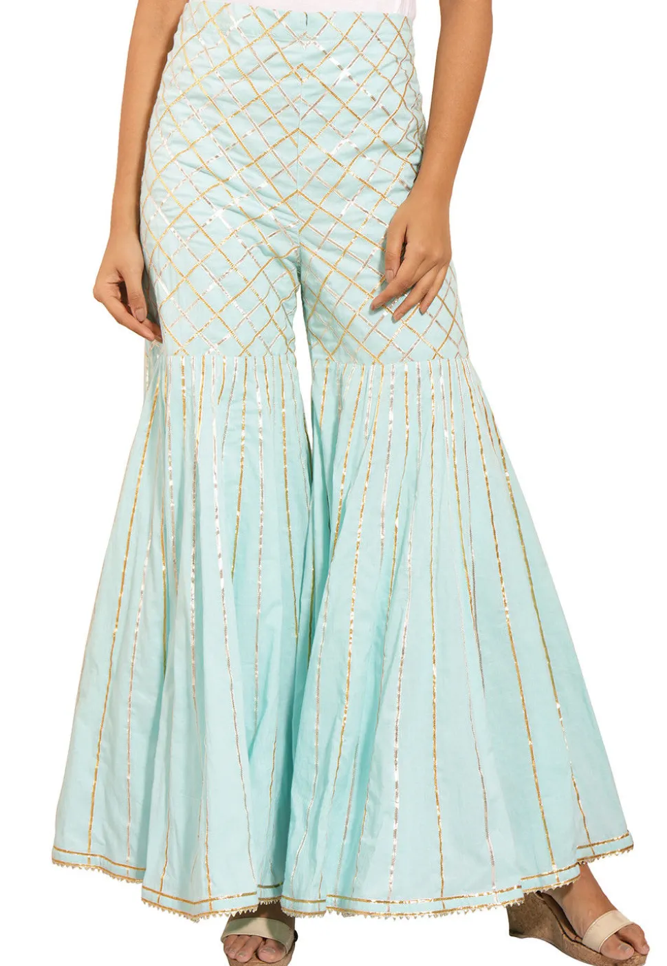 Embroidered Cotton Pakistani Suit in Sky Blue