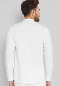 Embroidered Cotton Short Kurta in White