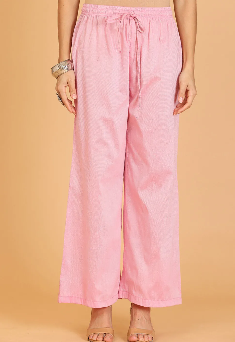 Embroidered Cotton Silk A Line Kurta Set in Pink